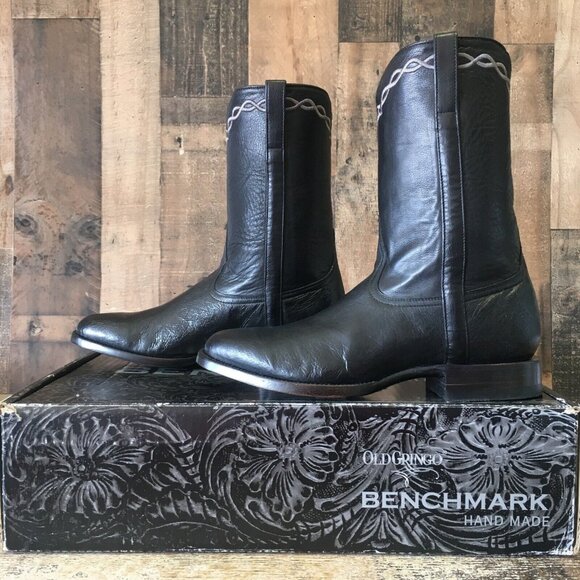 Old Gringo Amarillo 10” MK2293-1 Black Smooth Ostrich Cowboy Boots Mens 9 D - Picture 1 of 12